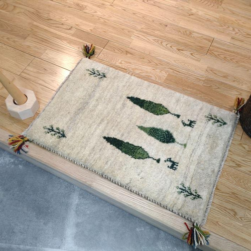 ギャッベ 42×58cm ペルシャ絨毯 手織り ギャベ 玄関マットラグ 絨毯 ☆ペルシャ絨毯 手織りギャッベ 玄関マットSサイズ 6 | 三越