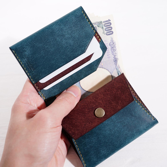 「サブ」ウォレット　プエブロ　カラーオーダー可能 ミニ財布　革財布 5枚目の画像