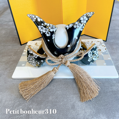 フルオーダーメイド】ポーセラーツ兜&台座セットこどもの日名