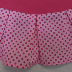 女児用エプロン 三角巾セット ピンク色の水玉模様 6枚目の画像
