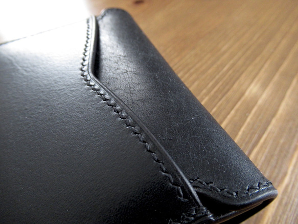 5種類の革を手縫いで仕上げた小さい財布　ミニ財布　マルチケース　手のひらサイズ　革財布 カードケース 5枚目の画像