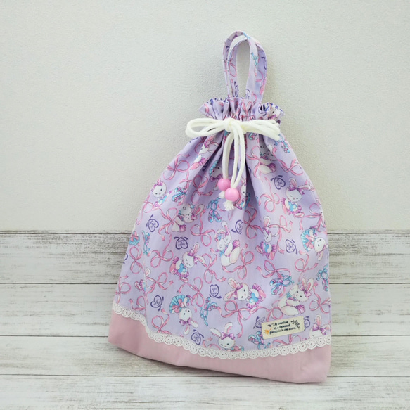 ピンク グレー 体操着袋 お着替え袋 入学 入園 入園・入学のご準備＊