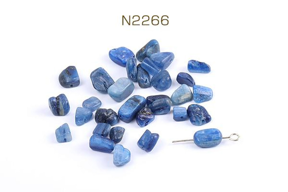 N2266  30個  天然石ビーズ 天然石さざれ石 カイヤナイト 3X（10ヶ） 1枚目の画像