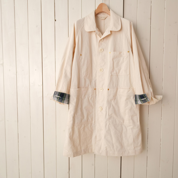 french work coat　ecru sizeL 第1張的照片