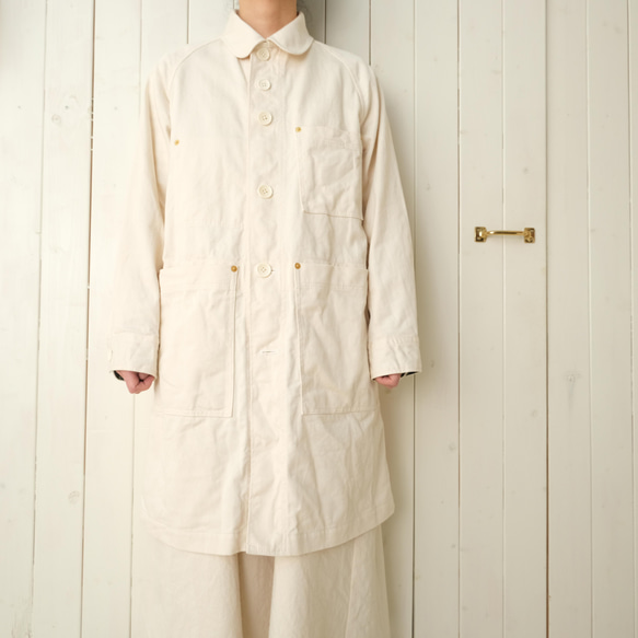 french work coat　ecru sizeL 第8張的照片