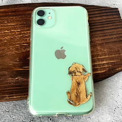 りんごを狙う犬 ナチュラル好きのスマホケース【受注制作】シンプル かわいい 動物 iPhone/android　全機種 4枚目の画像