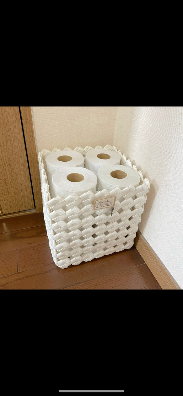 No.43 クラフトバンド トイレットペーパーケース ボックス型8個用