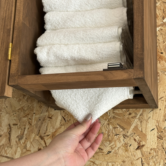 3種有り】木目を活かしたタオルストッカー 棚・シェルフ・ラック