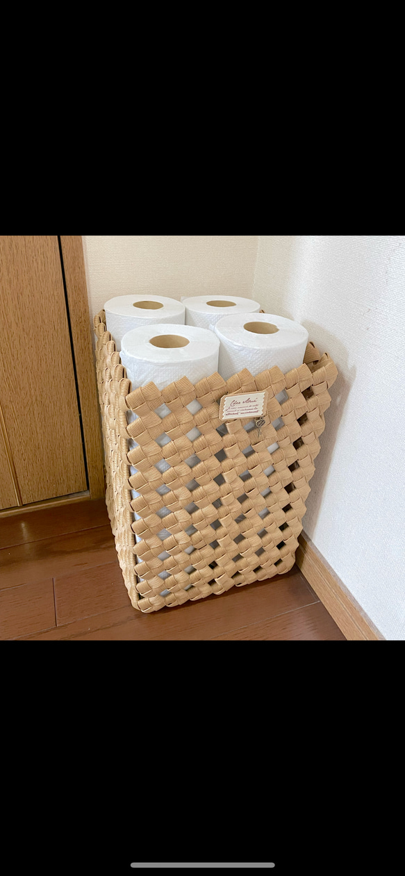 ツイステスキページ　クラフトバンド　トイレットペーパー入れ ツイステスキ様専用ページ クラフトバンド トイレットペーパー入れ