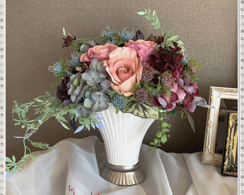 ☆アンティークカラーのバラとアジサイのアレンジ～Creema限定