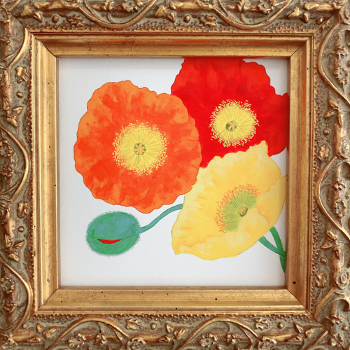 Creema限定 日本画/原画《ポピー》 絵画 Blancheur art 通販