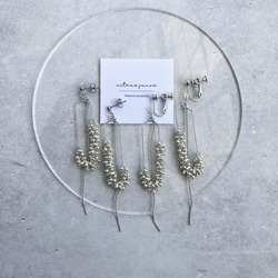 long beads silver pierce / earring シンプル クリア シルバー ロング 6枚目の画像