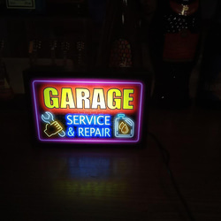 アメリカン ガレージ 車 整備 カーショップ ミニチュア サイン 看板 玩具 置物 雑貨 LEDライトBOXミニ 6枚目の画像