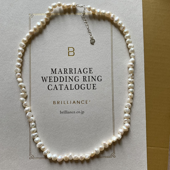 【42センチ】淡水バロックパール ネックレス チョーカー真珠　結婚式　二次会 1枚目の画像