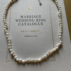 【42センチ】淡水バロックパール ネックレス チョーカー真珠　結婚式　二次会 2枚目の画像