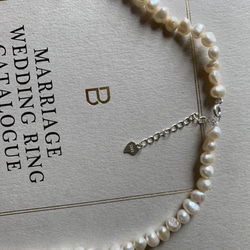 【42センチ】淡水バロックパール ネックレス チョーカー真珠　結婚式　二次会 4枚目の画像