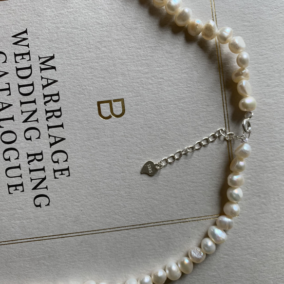 【42センチ】淡水バロックパール ネックレス チョーカー真珠　結婚式　二次会 4枚目の画像
