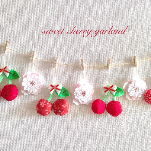 sweet さくらんぼ ガーランド✩.*˚4種の柄 Cherry ガーランド