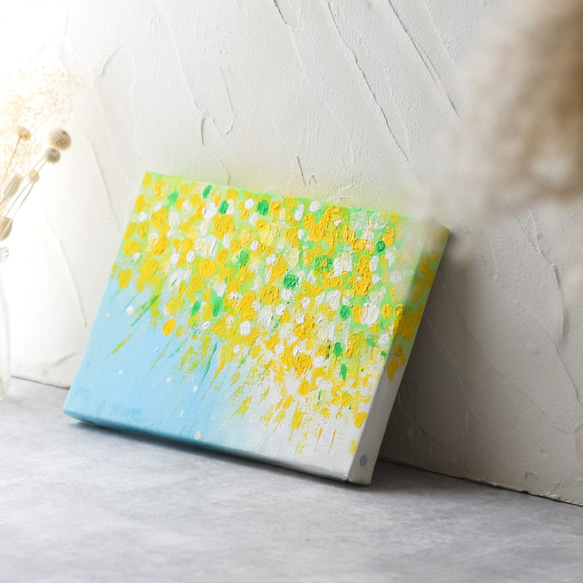 【原画】　ミモザ　約227×158mm（SMサイズ）キャンバス　送料無料 10枚目の画像