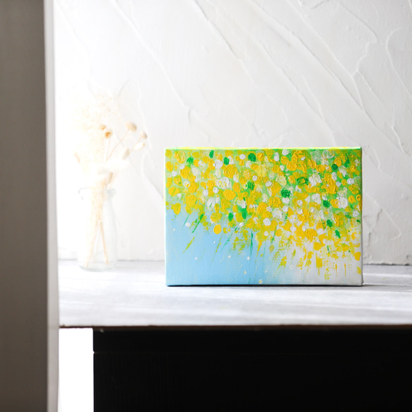 【原画】　ミモザ　約227×158mm（SMサイズ）キャンバス　送料無料 2枚目の画像