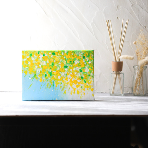 【原画】　ミモザ　約227×158mm（SMサイズ）キャンバス　送料無料 4枚目の画像