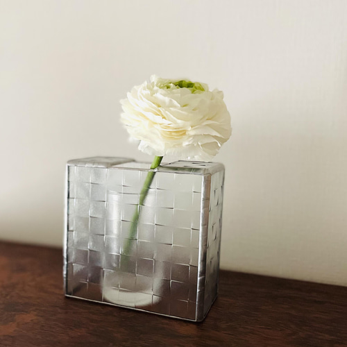 ステンドグラス 花瓶 Block（クロス・クリア） 一輪挿し・花瓶