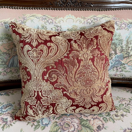 アメリカ製 別珍 (ベッチン) 素材 豪華なダマスク柄 クッションカバー