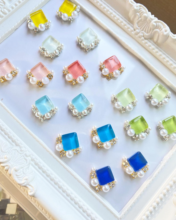 透明感☆ガラスタイルのキラキラビジューアクセサリー♡ イヤリング