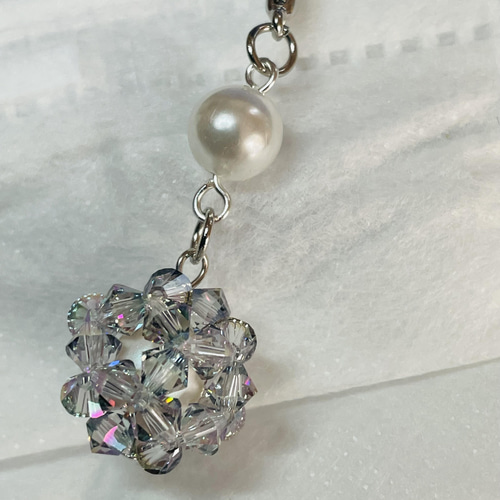 スワロフスキー》ビーズボールのマスクチャーム 5 その他アクセサリー