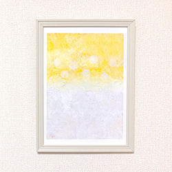 原画 油絵 陽だまり 太陽の光のアート 絵画 抽象画 F4号 黄色×白