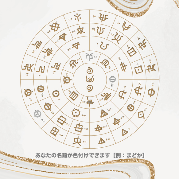 【名入れ可(ヲシテ文字)】フトマニ/花筏-hanaikada[白銀]手帳型iPhoneケース/お名前に色付けできます 5枚目の画像