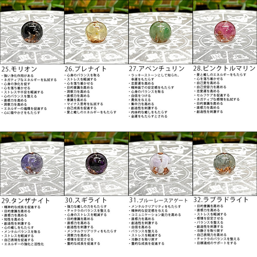 単品] 32種 天然石 オルゴナイト ビーズ 粒売り 12㎜玉 ハンドメイド