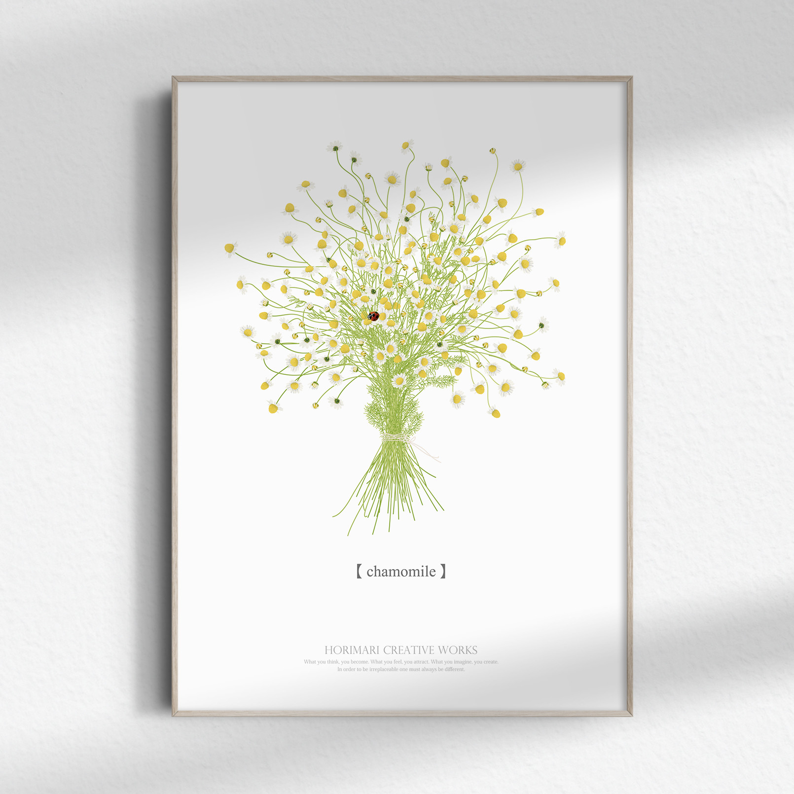 油彩画　カモミール