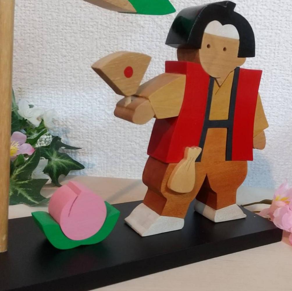 組み木の五月人形 鯉のぼり(大)と桃と桃太郎(大) 組み木の五月人形 鯉のぼり(大)と桃と桃太郎(大)