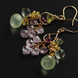 普雷尼特、粉紅色帝王黃、紅寶石等春季穿孔耳環（耳環可更換） 第13張的照片