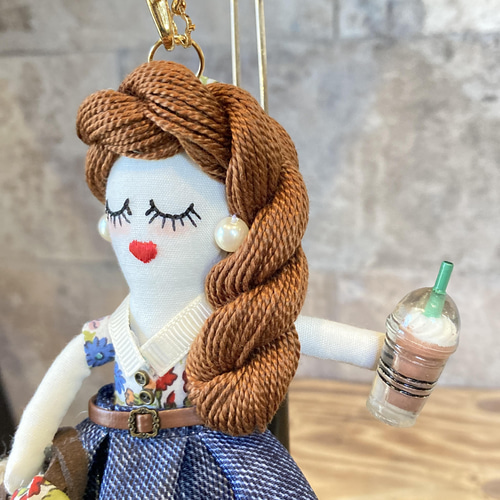 ルルベちゃん】「Liberty & Denim」バッグチャーム リバティ デニム 