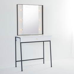 ホワイト 木製 ドレッサー 両面ミラー　美容室 62b7e6608a452af723e5521950ddb3