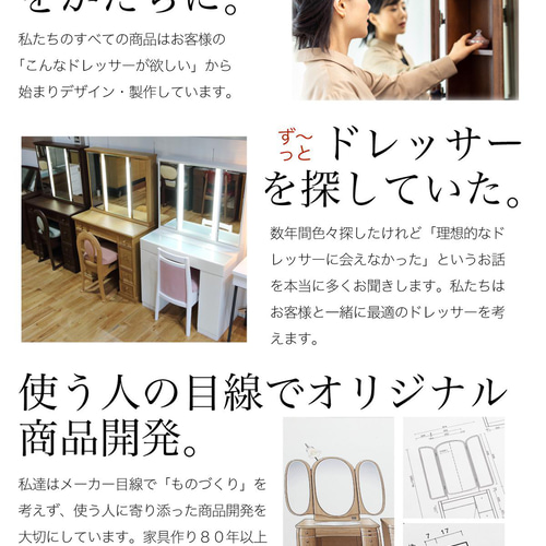 サロンセット面 美容室 スタジオ女優ミラードレッサー（ブラック