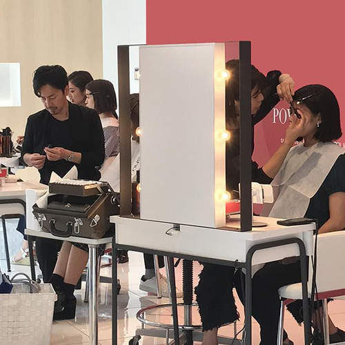 サロンセット面 美容室 スタジオ女優ミラードレッサー（ブラック