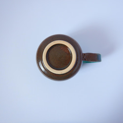 トルコブルー＋黒釉コーヒーカップ(ソーサー付き) 5枚目の画像