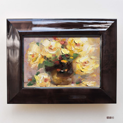 「時を楽しむ rose-p06」ミニ油絵原画　額付き・特典付き 7枚目の画像