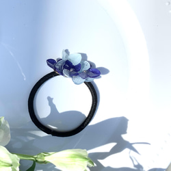 紫陽花ヘアゴム/アナベルblue 2枚目の画像