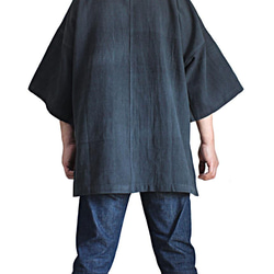 ジョムトン手織り綿の着物Ｖ五分袖プルオーバー（BFS-104） 8枚目の画像