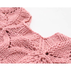 手編み  秋春の新しいフックの花の棒のニットのセット短いセーターの丸い襟 4枚目の画像