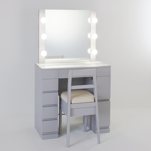 ドレッサー女優ミラー クリスタルsofia（グレージュ）LED・椅子