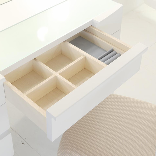 ドレッサー女優ミラー クリスタルsofia（パールホワイト）LED・椅子