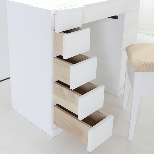 ドレッサー女優ミラー クリスタルsofia（パールホワイト）LED・椅子