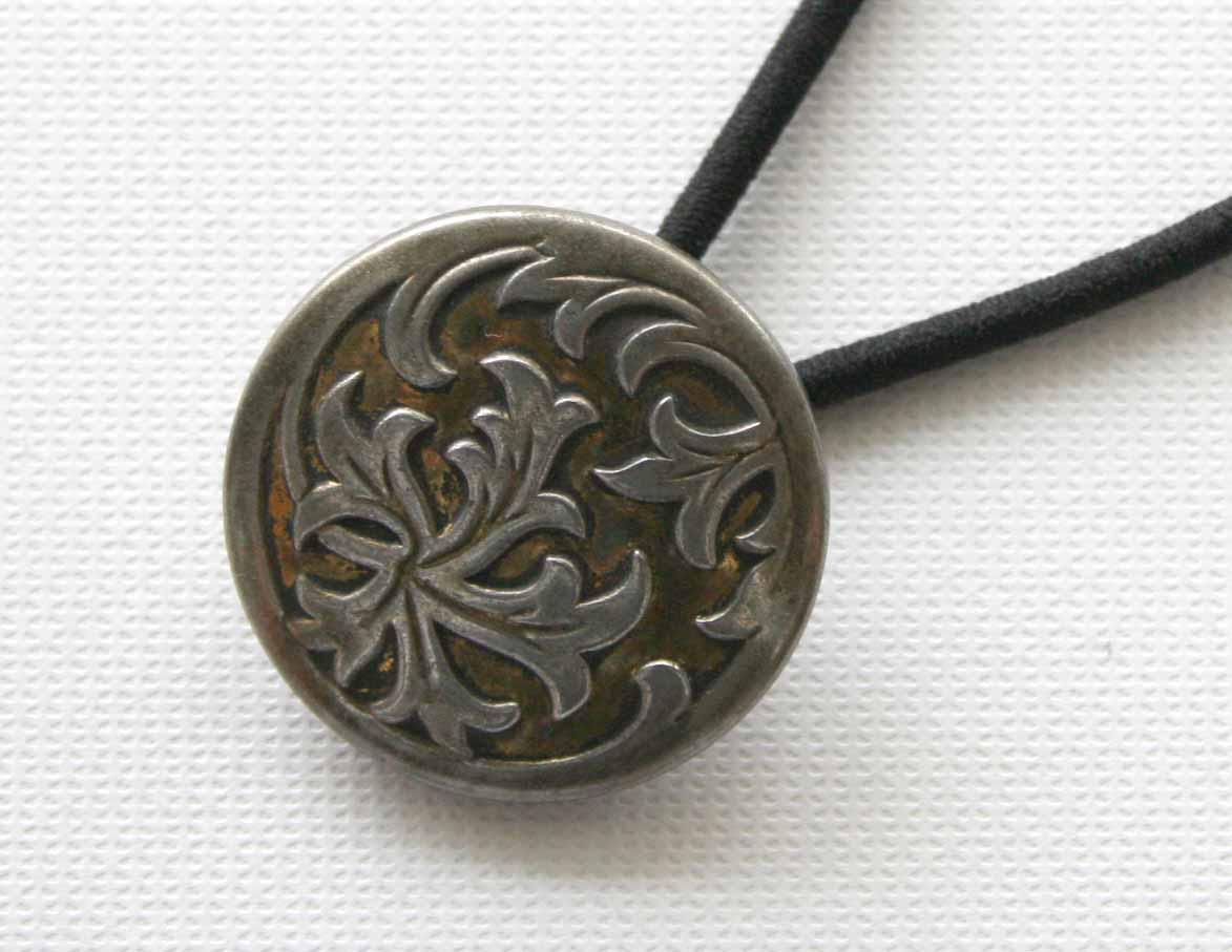 フランスアンティークヘアゴム／アール・ヌーヴォーボタン（AFB-132）