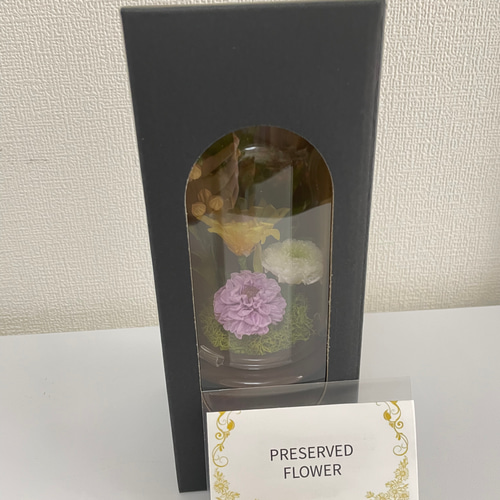 プリザーブドフラワー仏花 一基 ミニドーム18センチ 小サイズ プリザーブドフラワー仏花 一基 ミニドーム18センチ 小サイズ