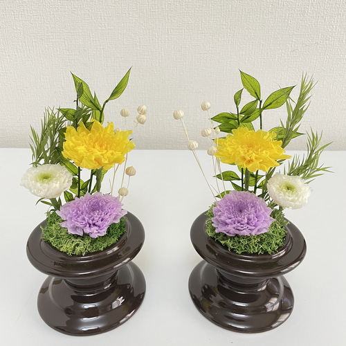 プリザーブドフラワー仏花 一基 ミニドーム18センチ 小サイズ プリザーブドフラワー仏花 一基 ミニドーム18センチ 小サイズ